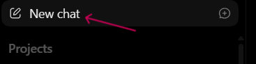 The New chat button highlighted